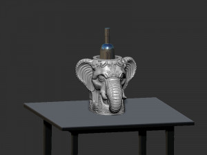 Wine Holder Elephant head Modelo de Impressão 3D