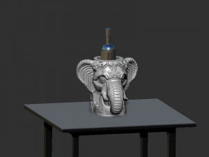 Wine Holder Elephant head 3D Print Model