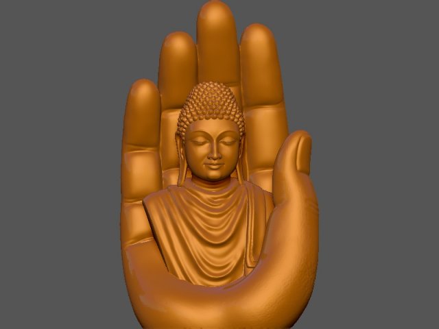 Buddha On Hand 3D Принт Модель .c4d .max .obj .3ds .fbx .stl .blend 