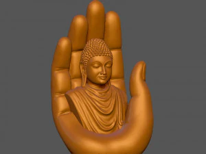 Buddha On Hand 3D Print Model