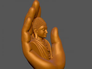 Buddha On Hand 3D Print Model