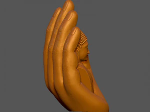 Buddha On Hand 3D Print Model