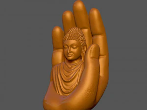 Buddha On Hand 3D Print Model