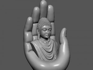 Buddha On Hand 3D Print Model