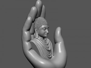 Buddha On Hand 3D Print Model