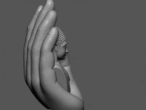 Buddha On Hand 3D Print Model