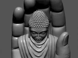 Buddha On Hand 3D Print Model