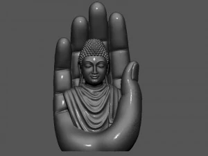 Buddha On Hand 3D Print Model