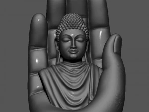 Buddha On Hand 3D Print Model