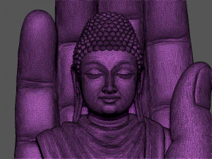 Buddha On Hand 3D Print Model