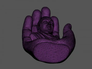 Buddha On Hand 3D Print Model