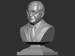 Bhimrao Ambedkar bust Model Cetak 3D
