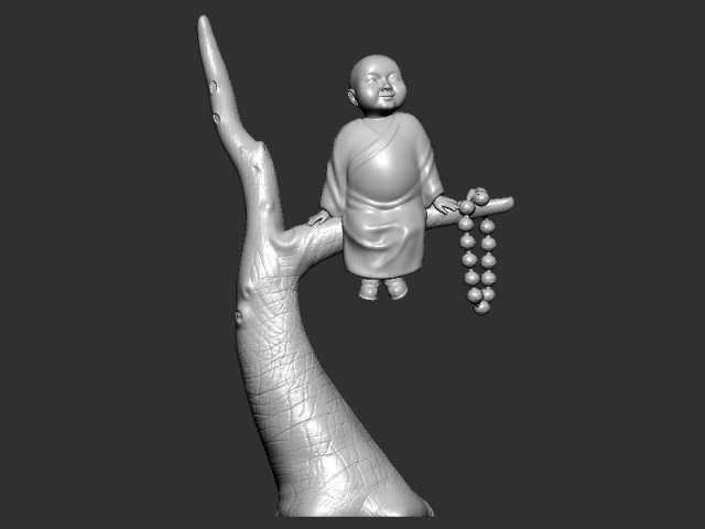 Baby Buddha on tree Modelo de impresión 3D .c4d .max .obj .3ds .fbx .stl .blend