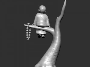 Baby Buddha on tree 3D Print Model