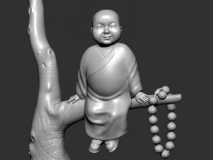 Baby Buddha on tree 3D Print Model