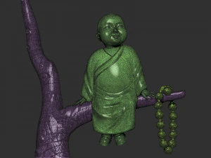 Baby Buddha on tree 3D Print Model