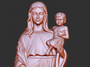 Mary with child jesus 3D Print Model