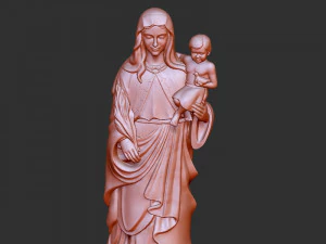 Mary with child jesus 3D Print Model