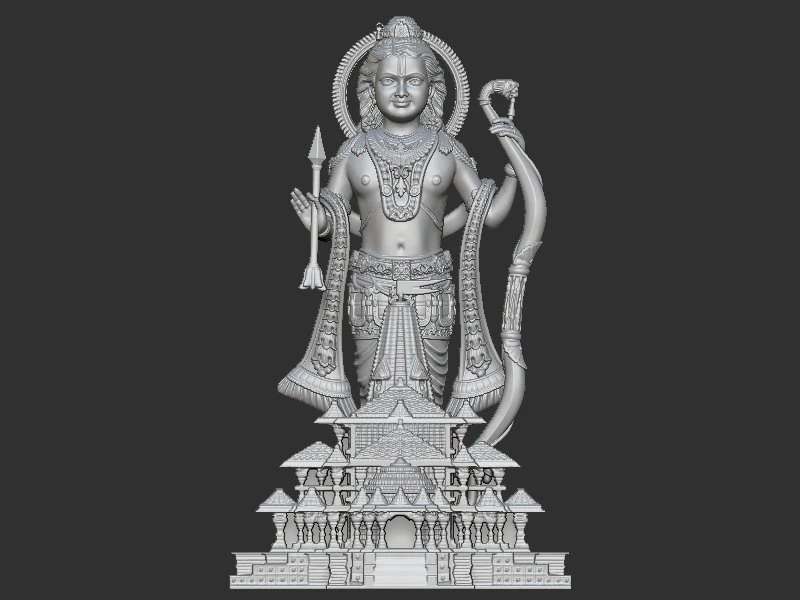 Ramlala with temple 3D Print Model .c4d .max .obj .3ds .fbx .stl .blend