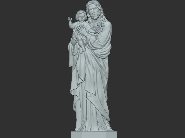 Jisus with Baby 3D Print Model .c4d .max .obj .3ds .fbx .stl .blend