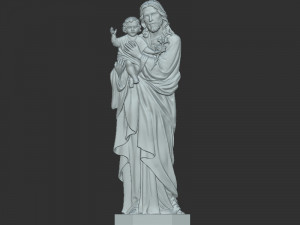 Jisus with Baby 3D Print Model