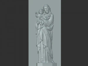 Jisus with Baby 3D Print Model
