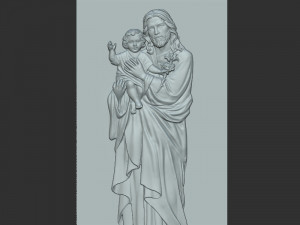 Jisus with Baby 3D Print Model
