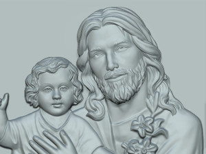 Jisus with Baby 3D Print Model