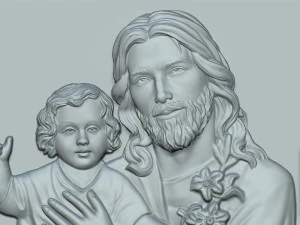 Jisus with Baby 3D Print Model