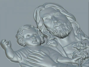 Jisus with Baby 3D Print Model