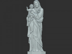 Jisus with Baby 3D Print Model