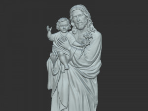 Jisus with Baby 3D Print Model