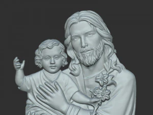 Jisus with Baby 3D Print Model