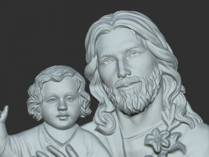 Jisus with Baby 3D Print Model
