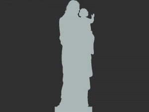 Jisus with Baby 3D Print Model