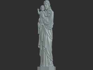 Jisus with Baby 3D Print Model