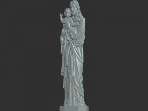 Jisus with Baby 3D Print Model