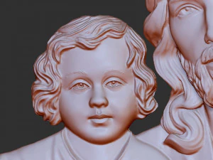 Jisus with Baby 3D Print Model