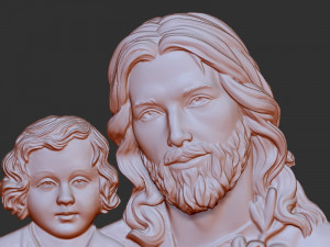 Jisus with Baby 3D Print Model