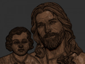 Jisus with Baby 3D Print Model