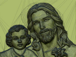 Jisus with Baby 3D Print Model