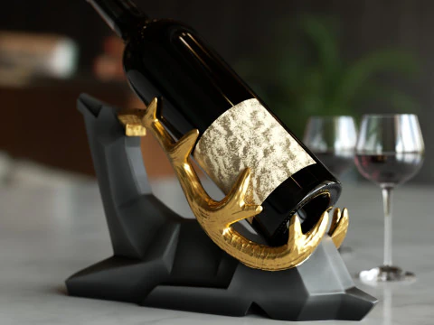 Wine Holder Deer 3D Print Model