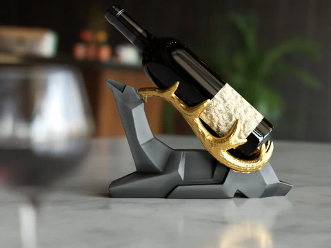 Wine Holder Deer 3D Print Model