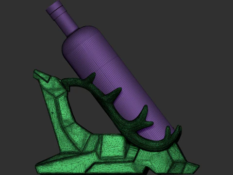Wine Holder Deer 3D Print Model