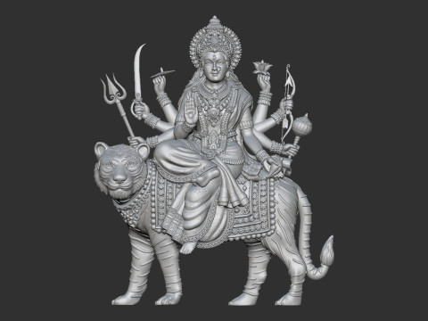 Durga Mata Model 3D Print Model