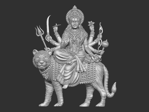 Durga Mata Model Model Cetak 3D