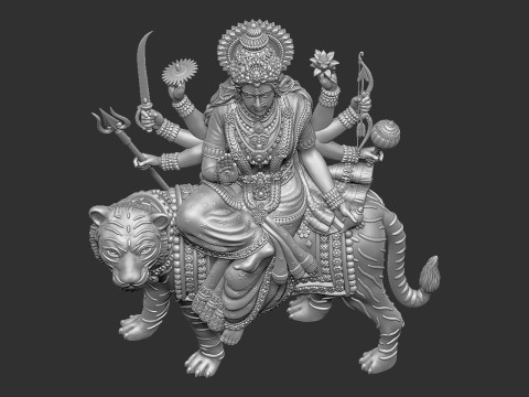 Durga Mata Model Model Cetak 3D