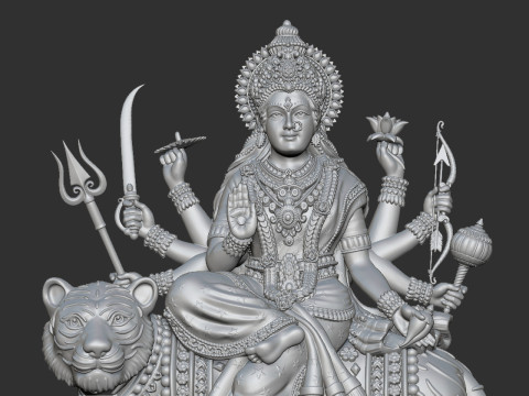 Durga Mata Model Model Cetak 3D