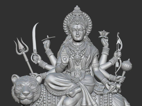 Durga Mata Model 3D Print Model