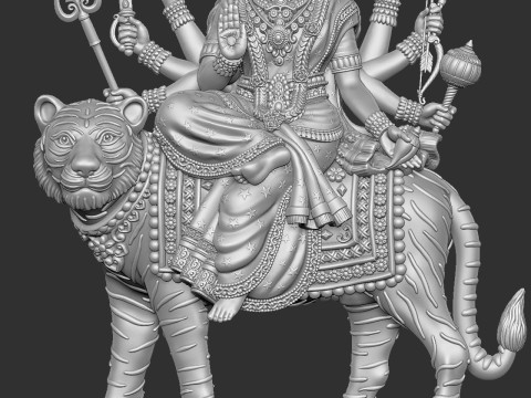 Durga Mata Model Model Cetak 3D